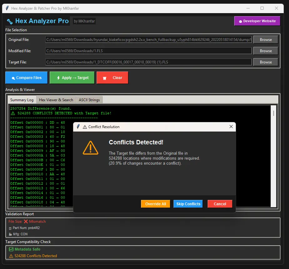 Hex Analyzer PRO Interface
