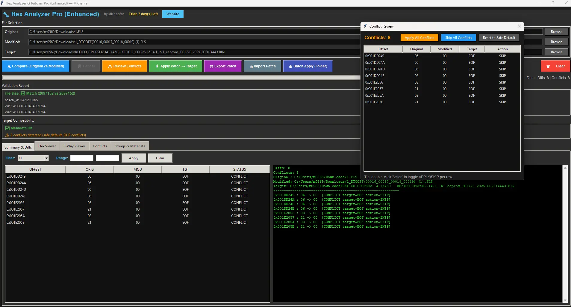 Hex Analyzer & Patcher Pro Interface